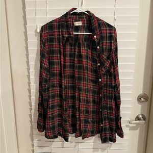 Altar'd State Red and Green Plaid Shirt
